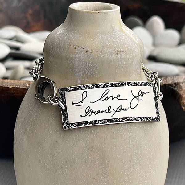 Sterling Handwritten Messages Chain Bracelet