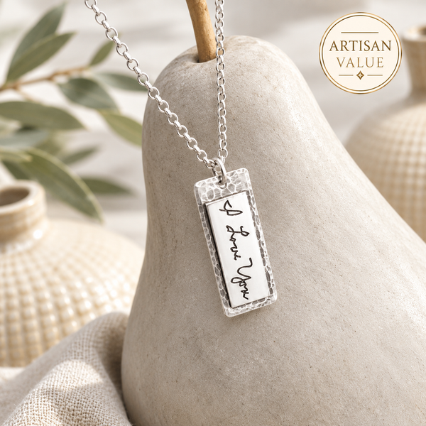 Sterling Handwritten Tag Necklace