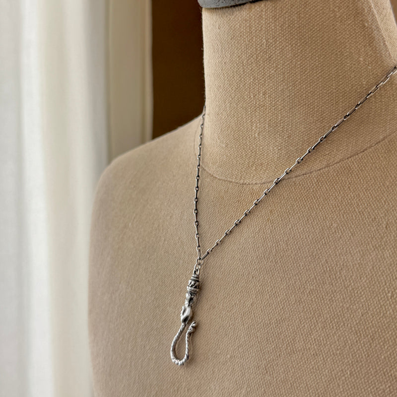 Sterling Victorian Hand & Serpant Charm Holder