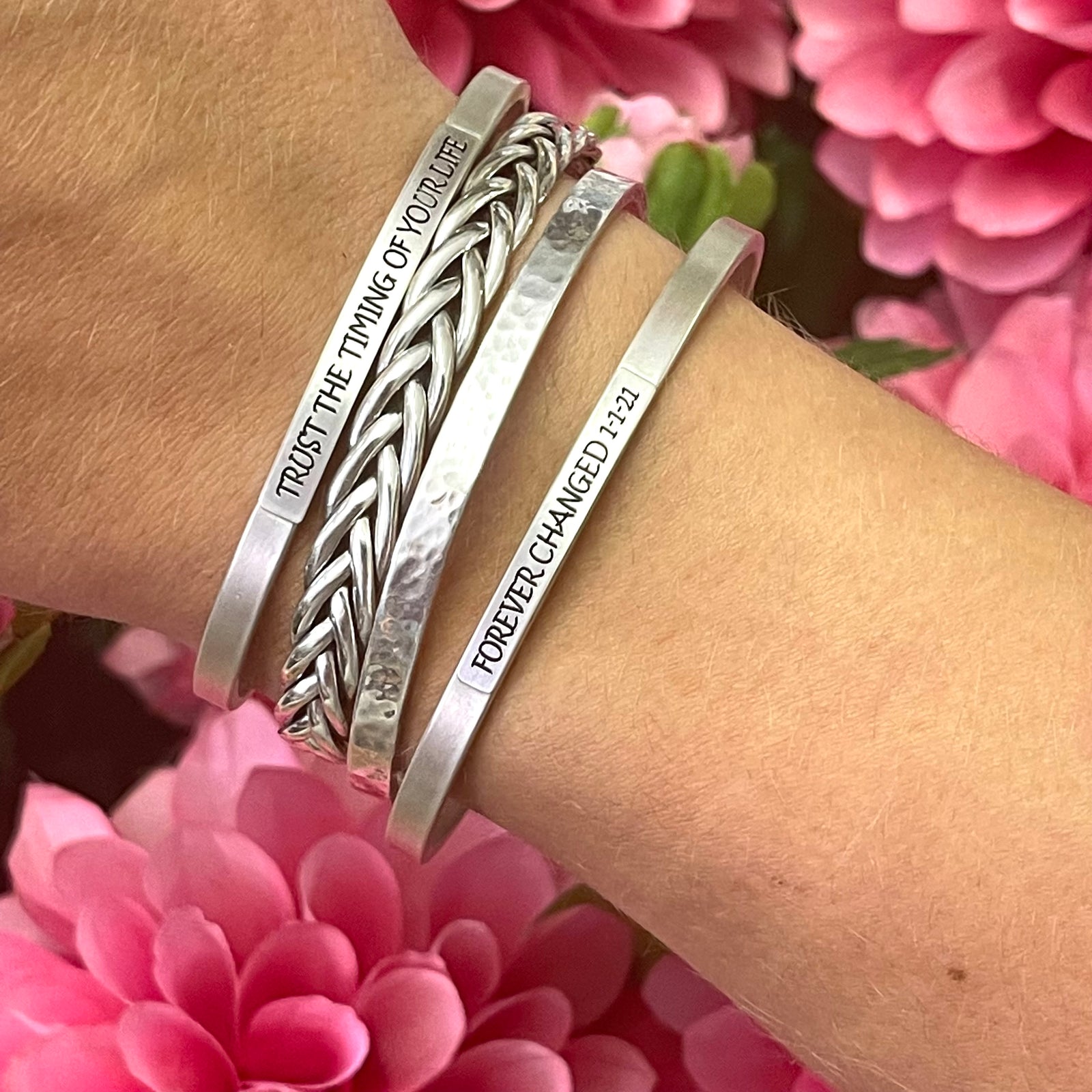 Custom Engraved Bangle Bracelet - Up to 25 Characters