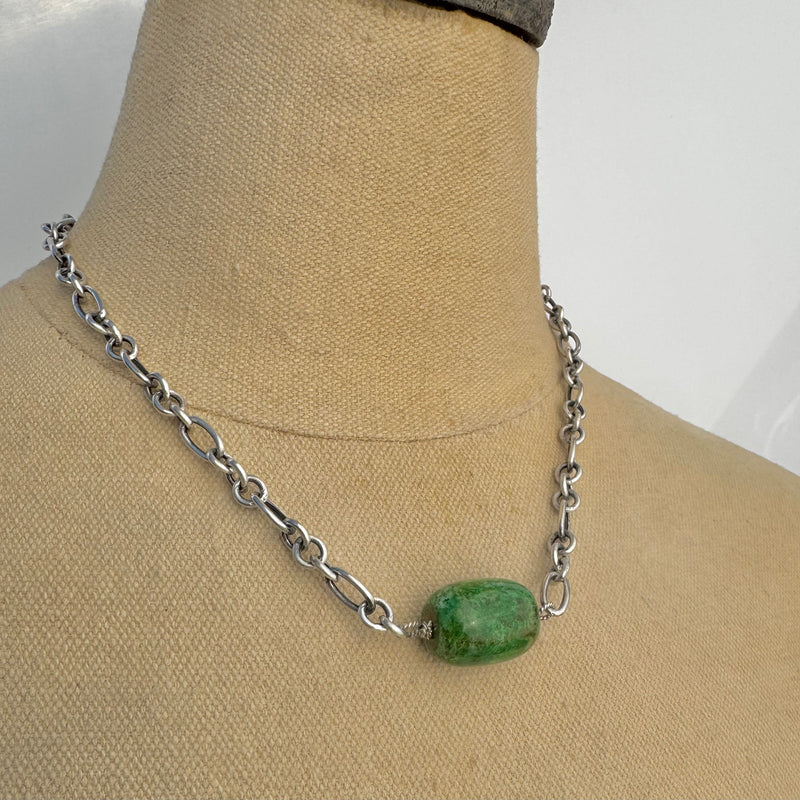 Sterling Rainsforest Jasper Necklace