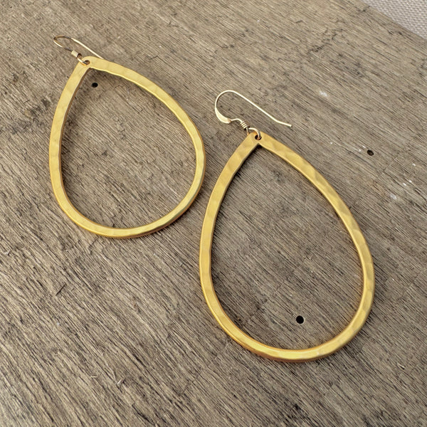 Matte Gold-filled Drop Earrings 1 1/4”