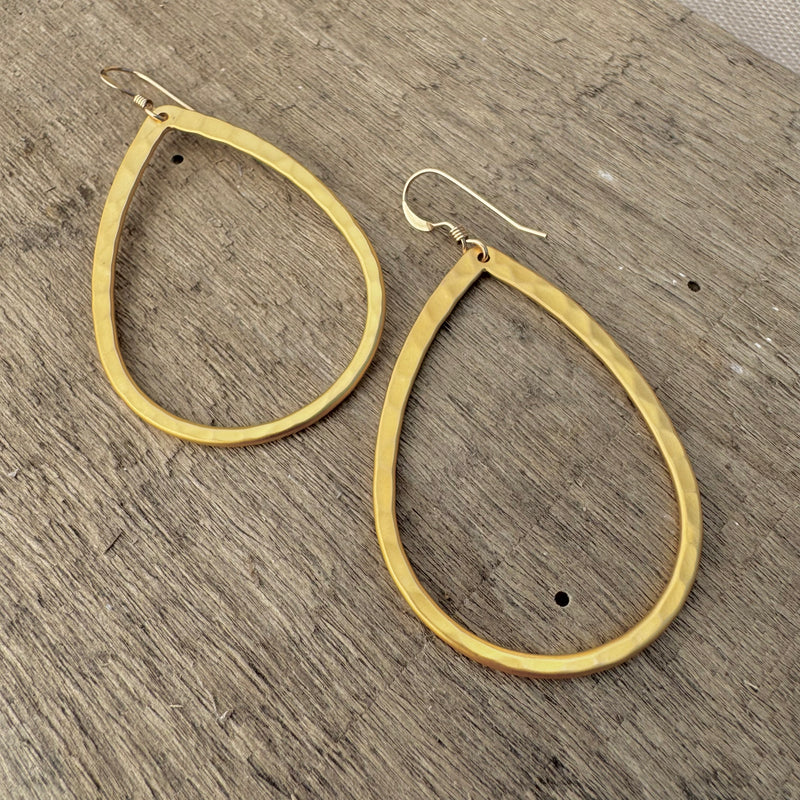 Matte Gold-filled Drop Earrings 1 1/4”