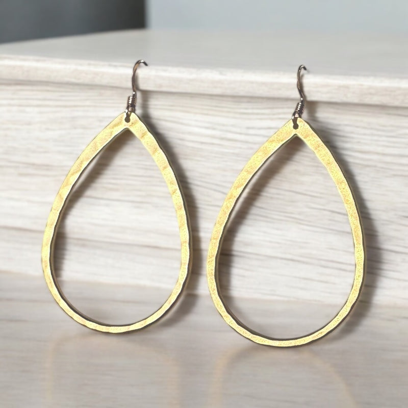 Matte Gold-filled Drop Earrings 1 1/4”