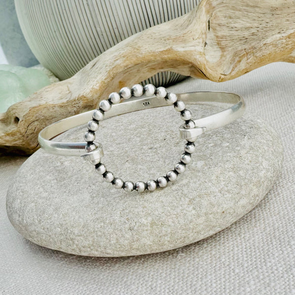Sterling Silver Beaded Bangle