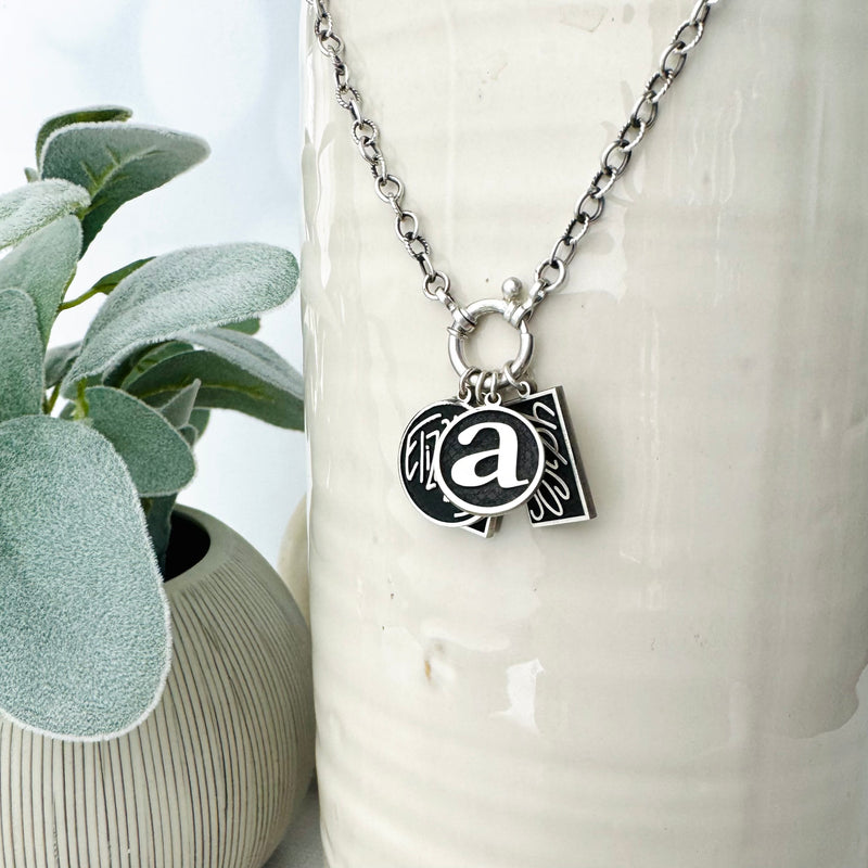 Sterling Stackable Personalized Inverted Charms