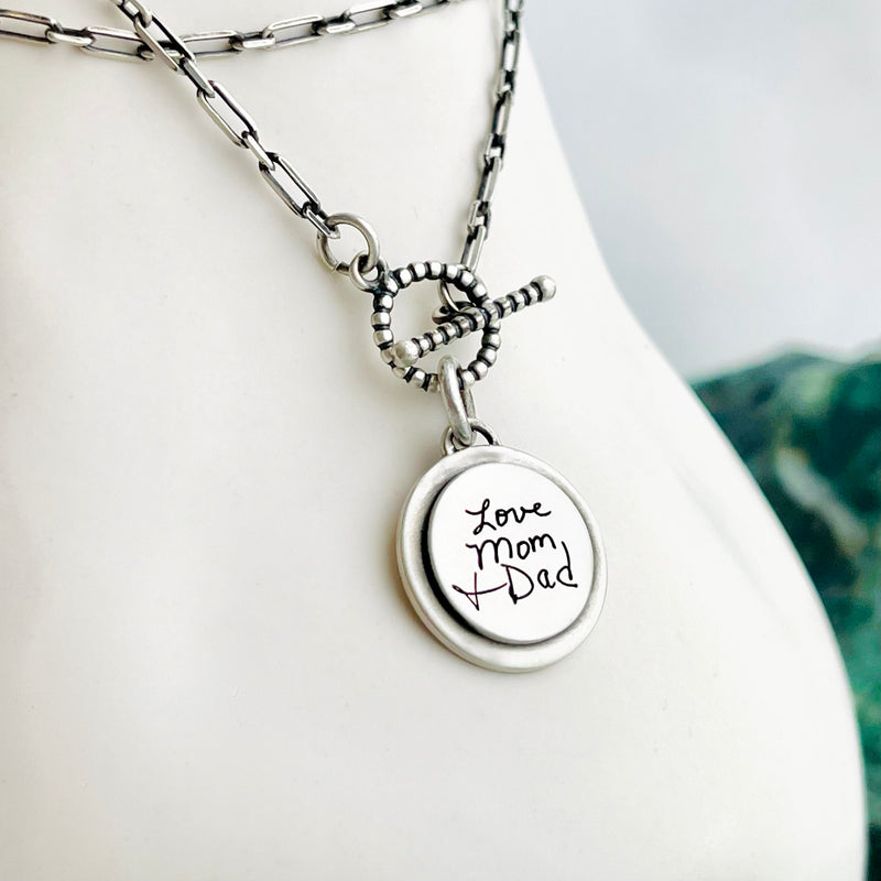 Always Near Sterling Silver Handwritten Necklace
