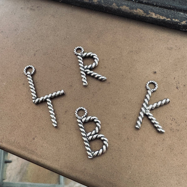 Sterling Silver Rope Letters