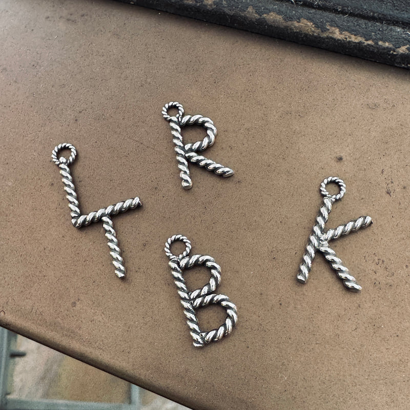 Sterling Silver Rope Letters