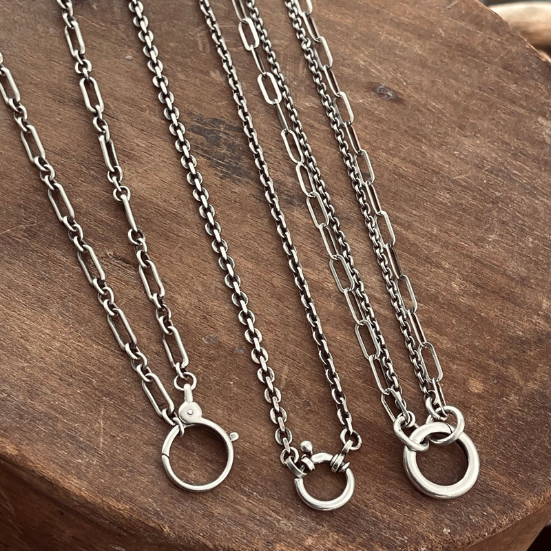 Sterling Silver Charm Chain - Flat Cable