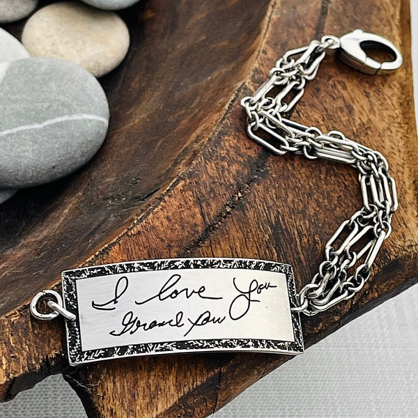 Sterling Handwritten Messages Chain Bracelet