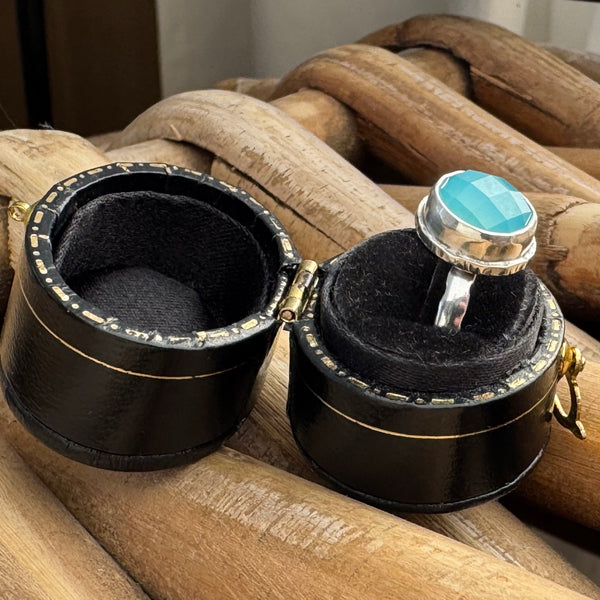 Faceted Chalcedony Sterling Silver Ring