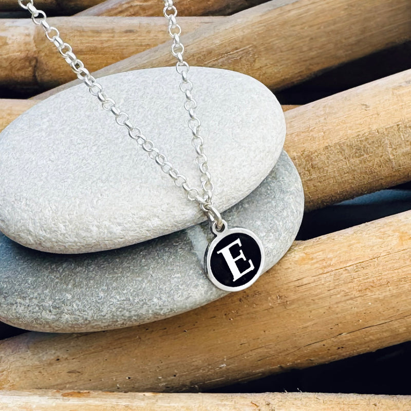 Sterling Small Inverted Initial Necklace