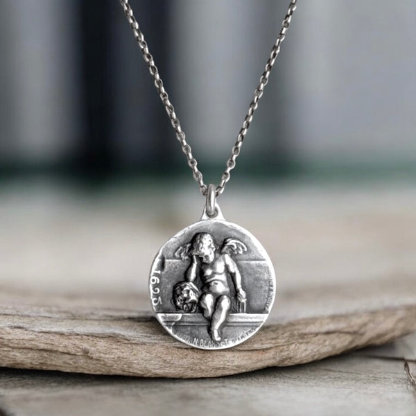 Sterling Weeping Angel of Amiens Necklace