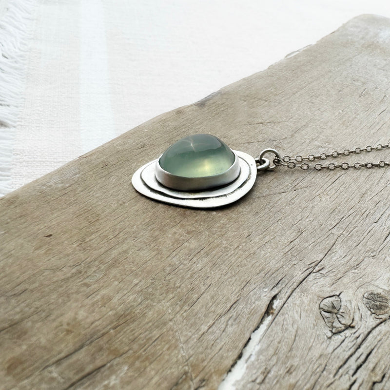 Sterling Silver & Prehnite Necklace