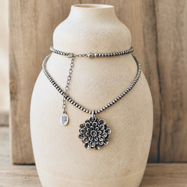 Sterling Silver Dahlia Necklace