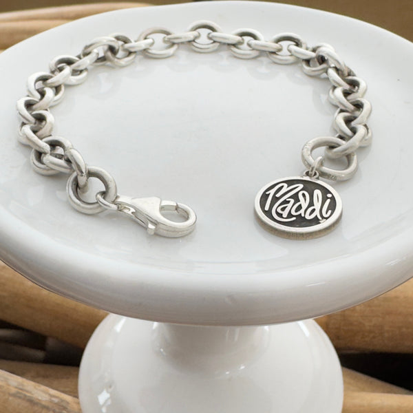Sterling Silver Chain Bracelet with Charm