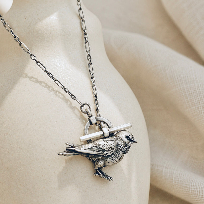 Sterling Silver Fierce & Fearless Sparrow Necklace