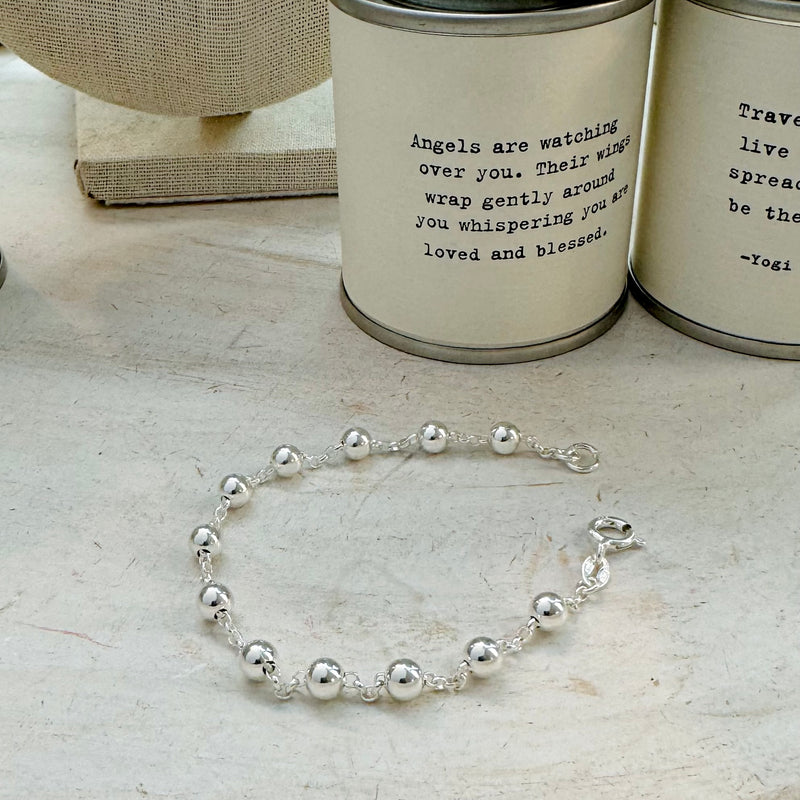 Sterling Silver Chain/Bead Bracelet