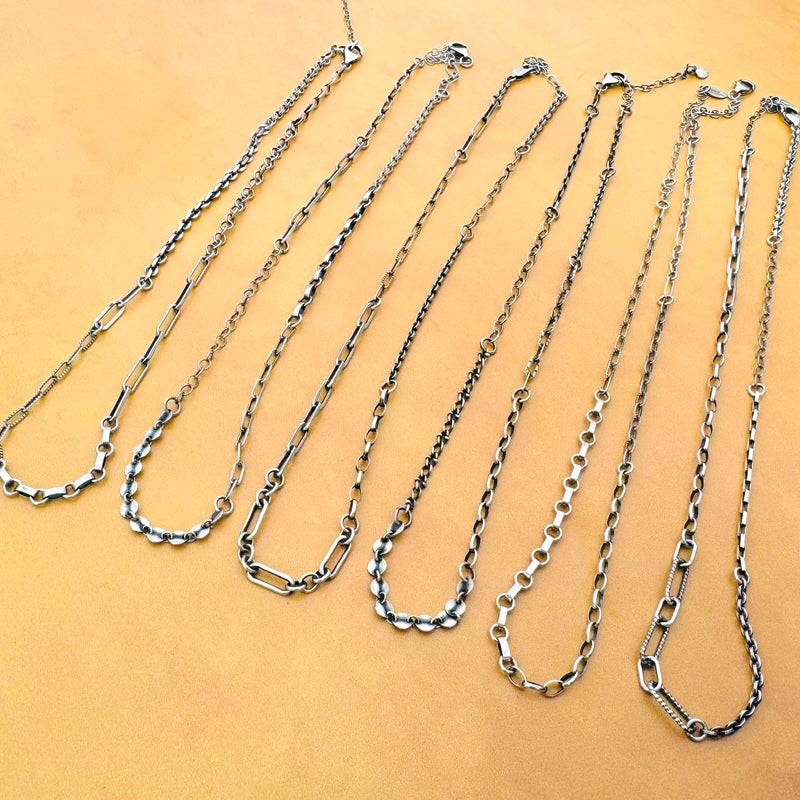 Sterling Silver “End of Day” Chain Necklace - One Strand