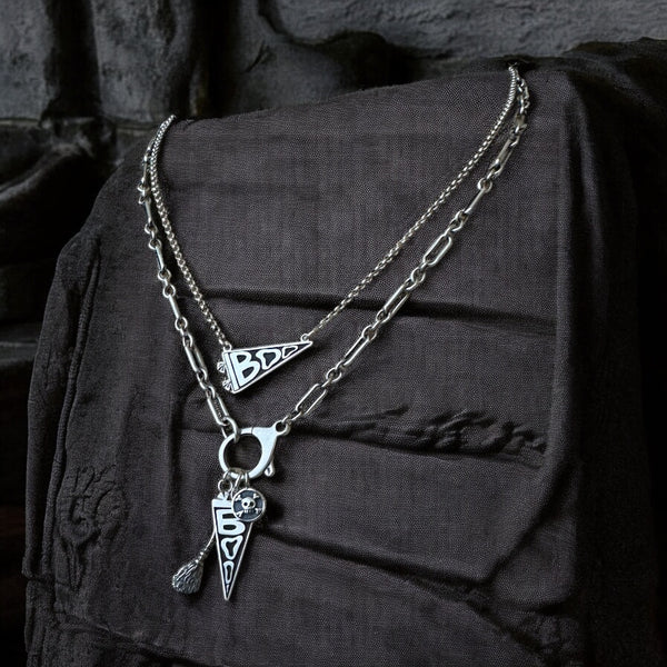 Sterling Silver Boo Pennant Necklace