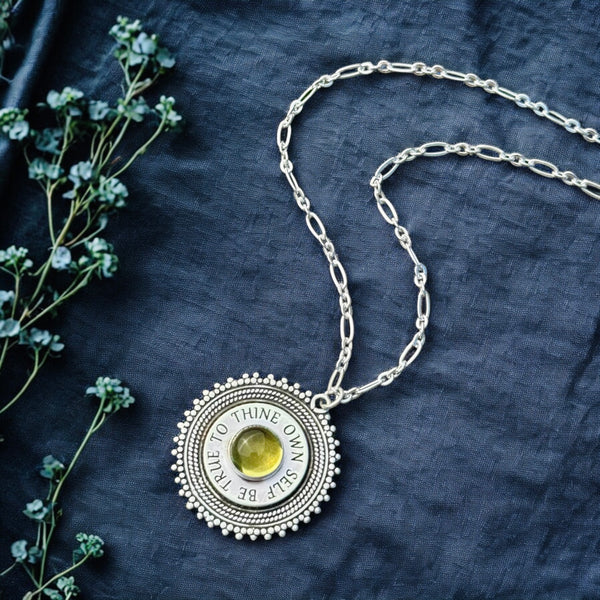 To Thine Own Self Be True Necklace Lemon Topaz