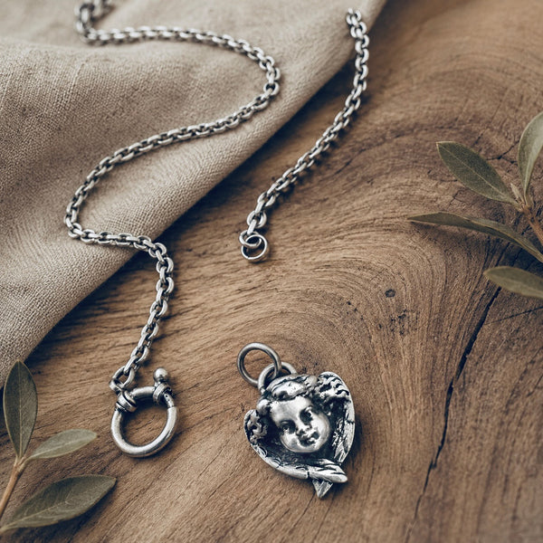 Sterling Silver Angel Charm Necklace