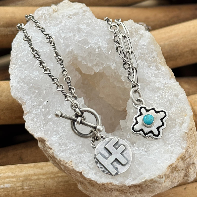 Sterling Silver Turquoise Quatrefoil Necklace