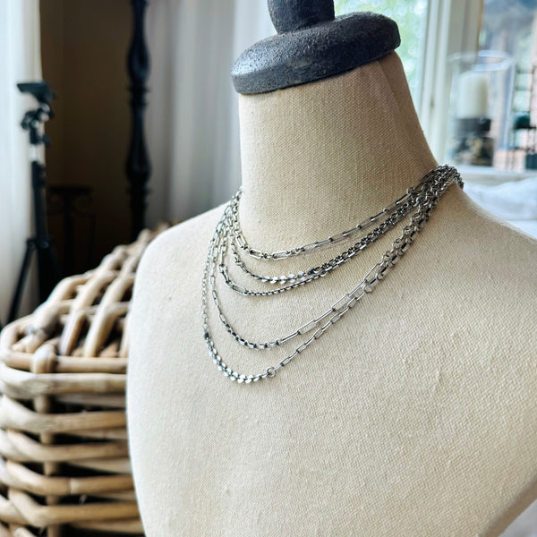 Sterling Silver “End of Day” Chain Necklace - One Strand