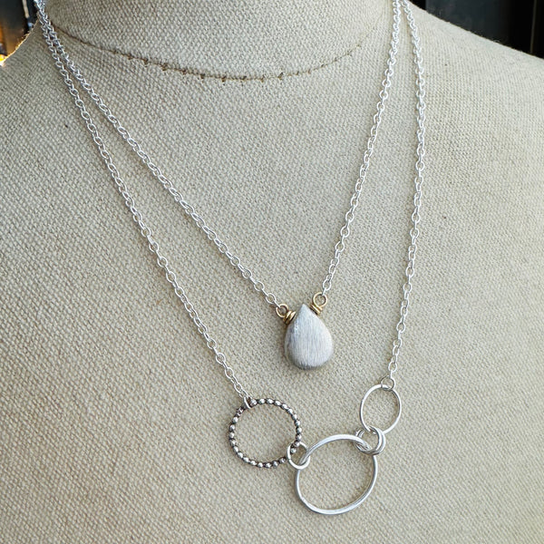 Sterling Silver Triple Ring Necklace