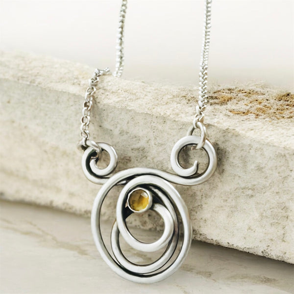 Sterling Silver & Citrine Necklace