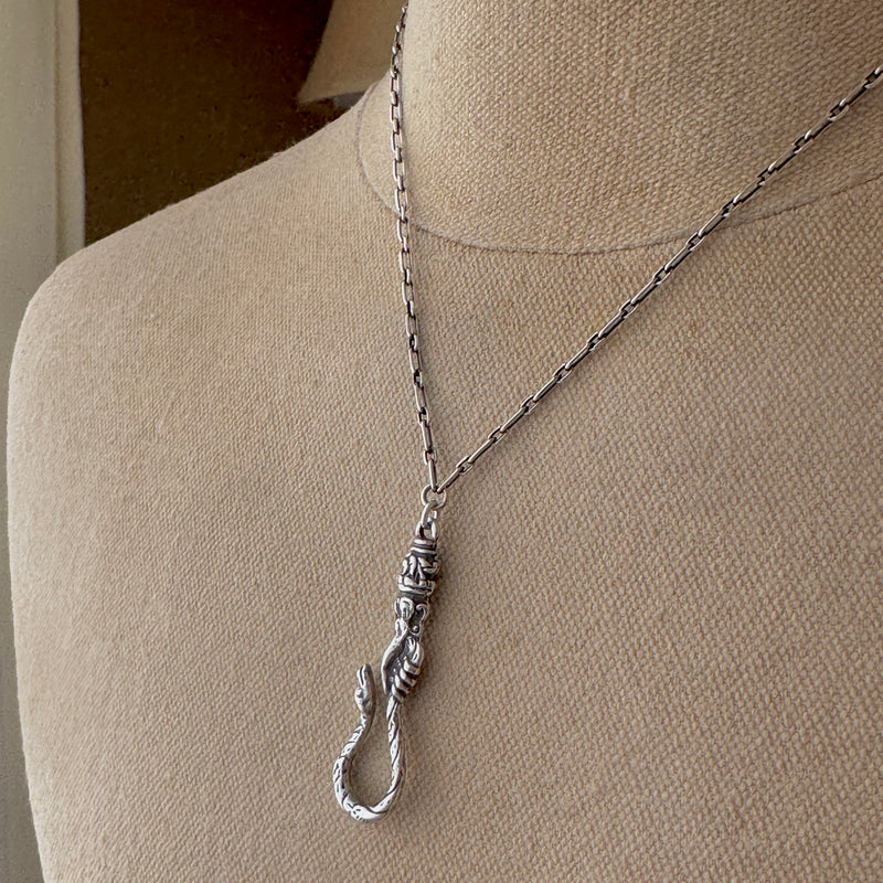 Sterling Victorian Hand & Serpant Charm Holder