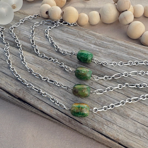 Sterling Rainsforest Jasper Necklace