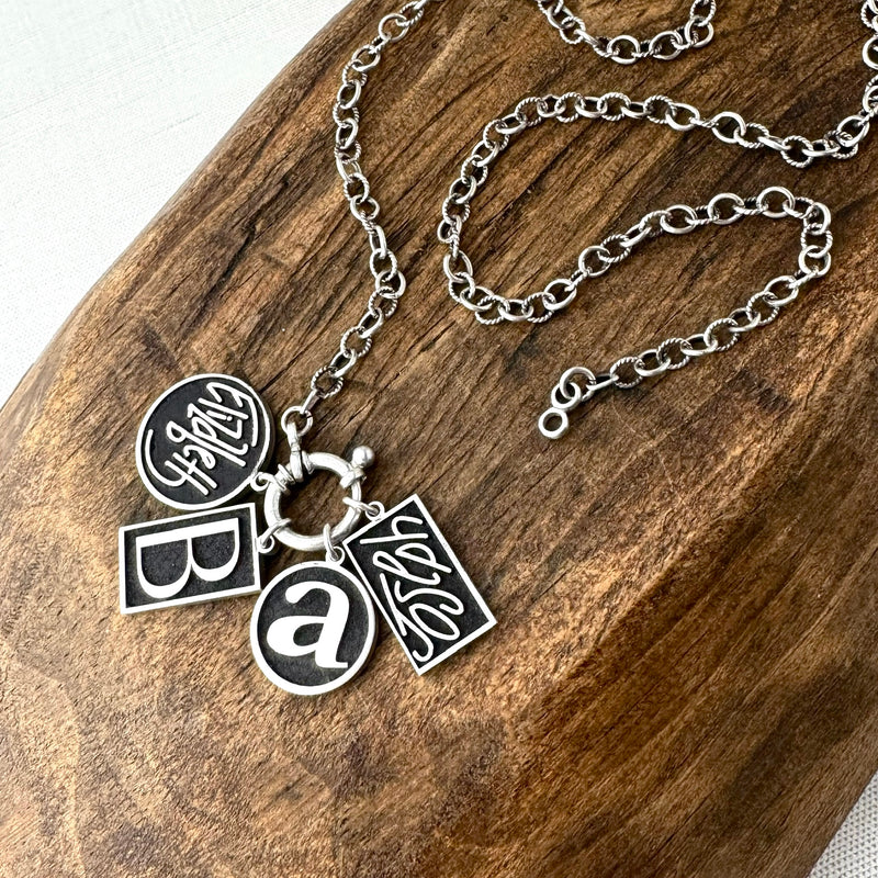 Sterling Stackable Personalized Inverted Charms