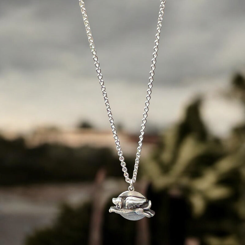 Sterling Silver Angel Pup Necklace