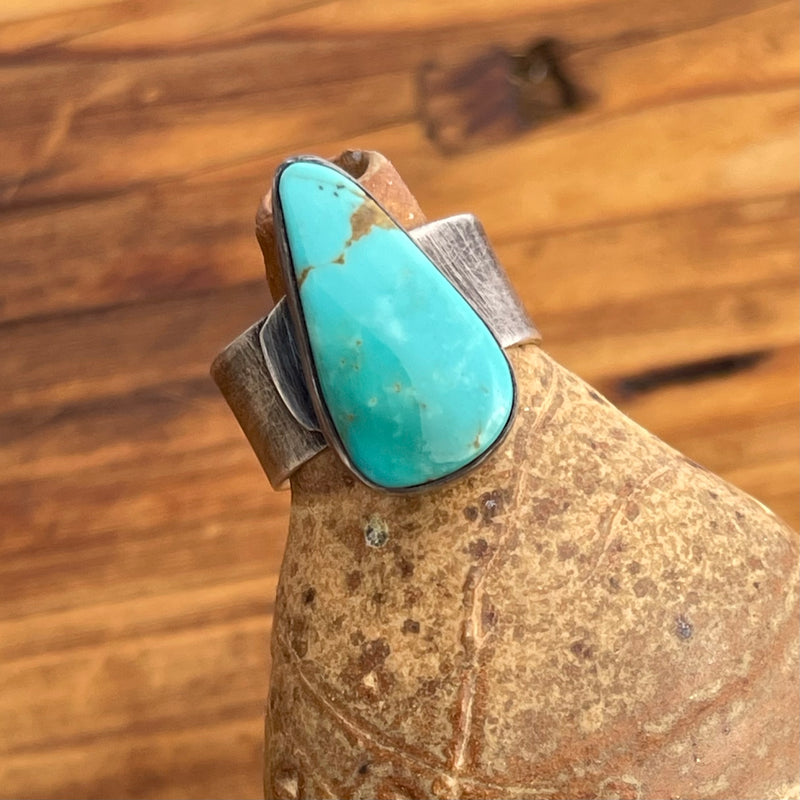 Adjustable Sterling Silver and Sonoran Hills Turquoise Ring