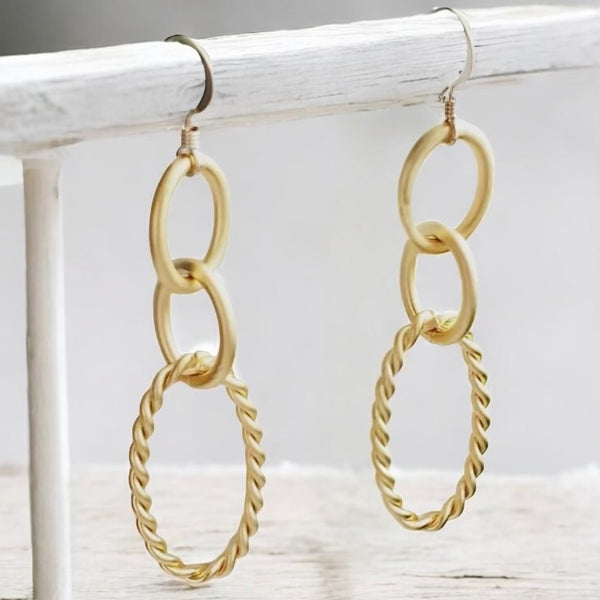 Gold-filled Chain Earrings 2 3/8”