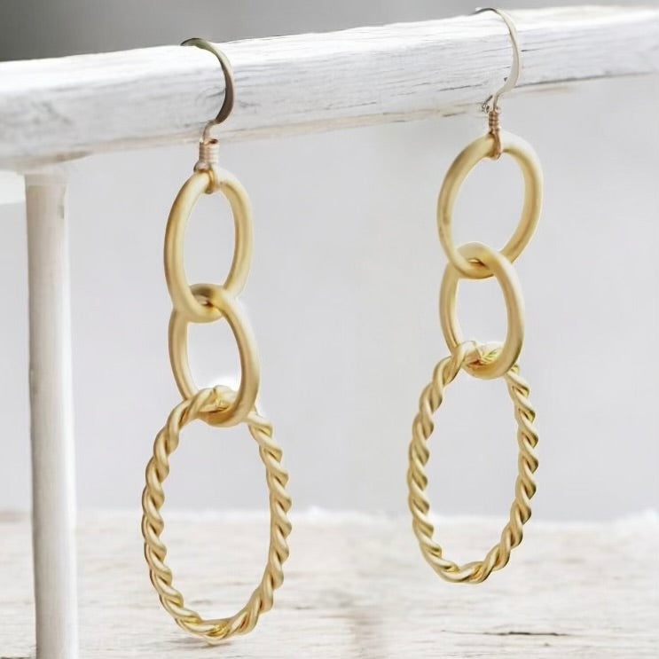 Gold-filled Chain Earrings 2 3/8”