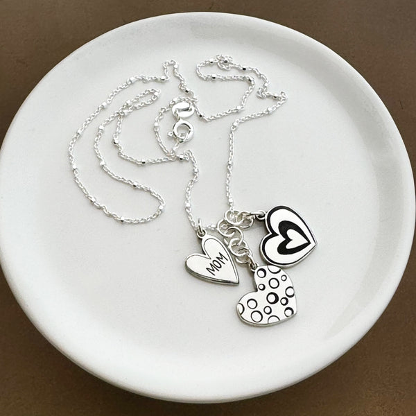 Sterling Silver Heart Charms & Chain