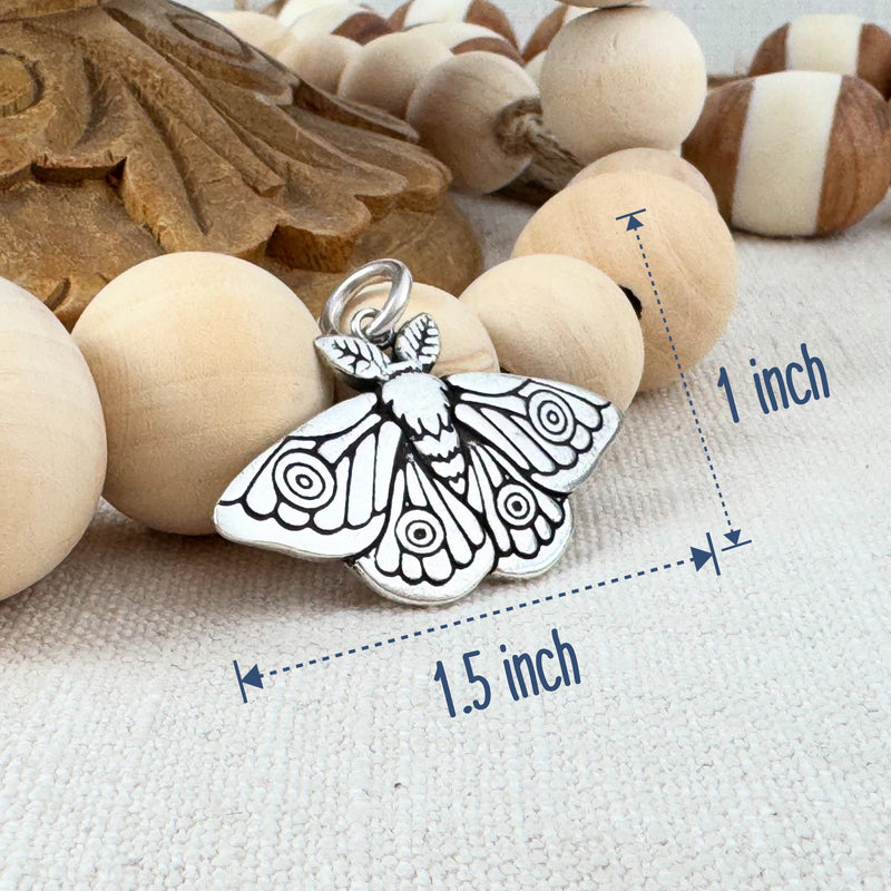 Sterling Silver Lunar Moth Necklace