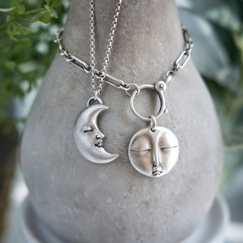 Pure Silver .999 Cremation - Memorial Moon Necklace