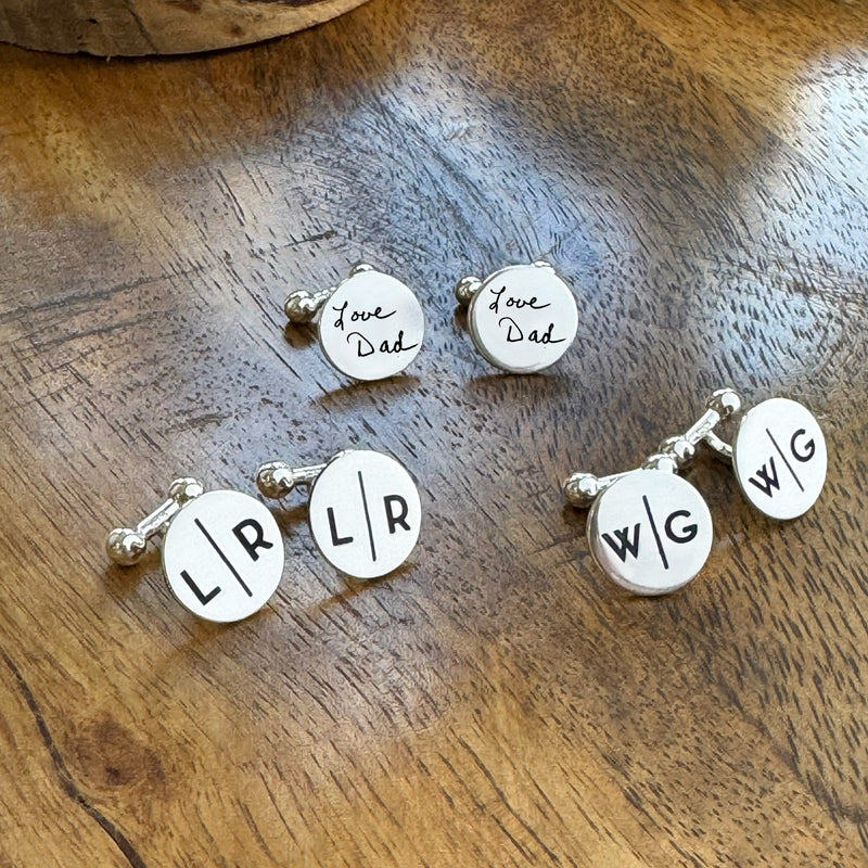 Sterling Silver Personalized Cufflinks