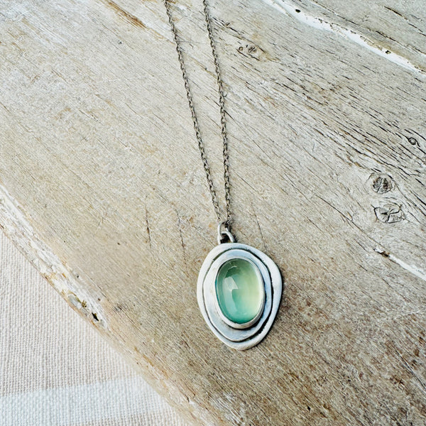 Sterling Silver & Prehnite Necklace