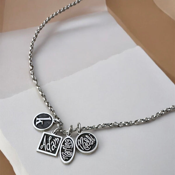 Sterling Silver Inverted  Name Necklace