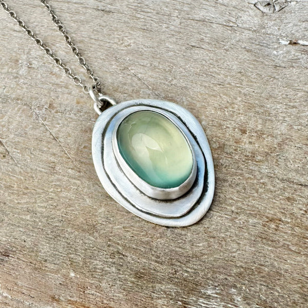Sterling Silver & Prehnite Necklace