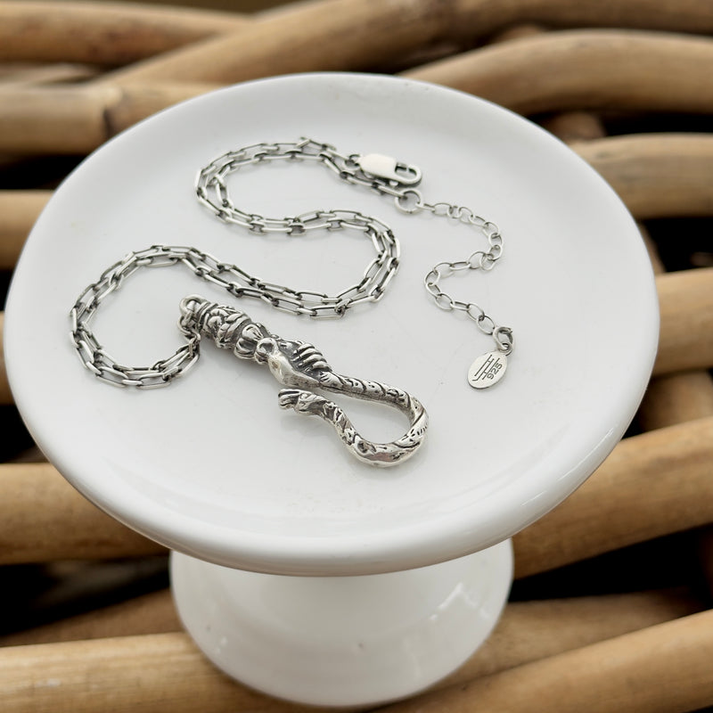 Sterling Victorian Hand & Serpant Charm Holder