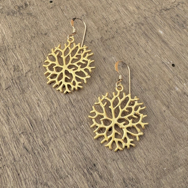 Gold-filled Coral Earrings 1”