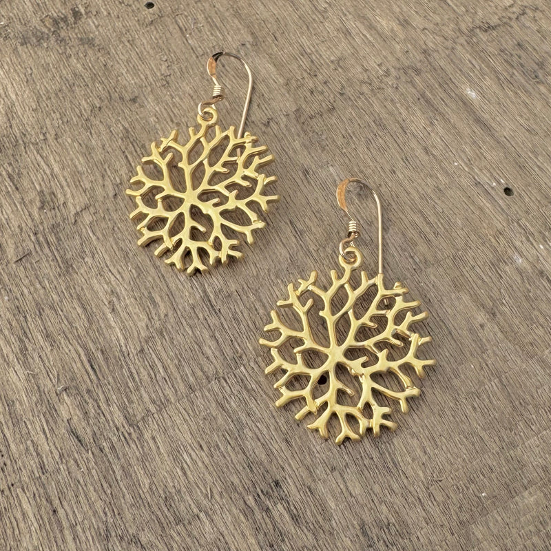 Gold-filled Coral Earrings 1”