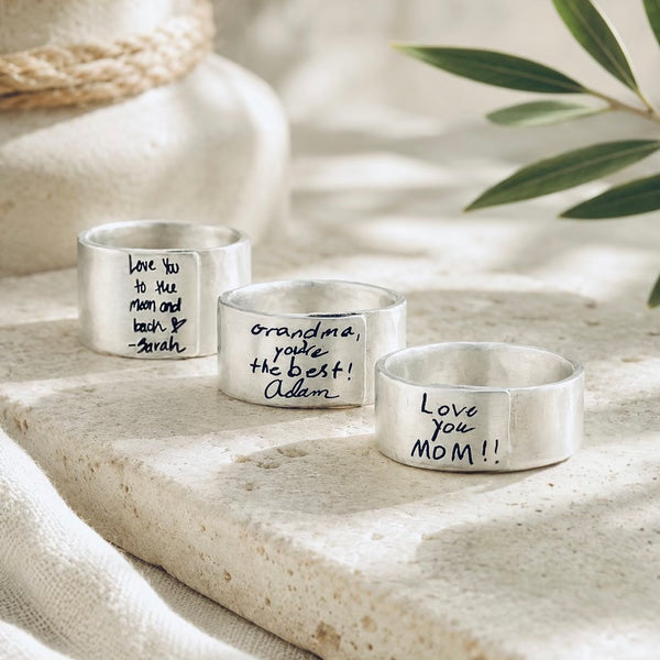 Sterling Silver Adjustable Handwritten/Personalized Ring