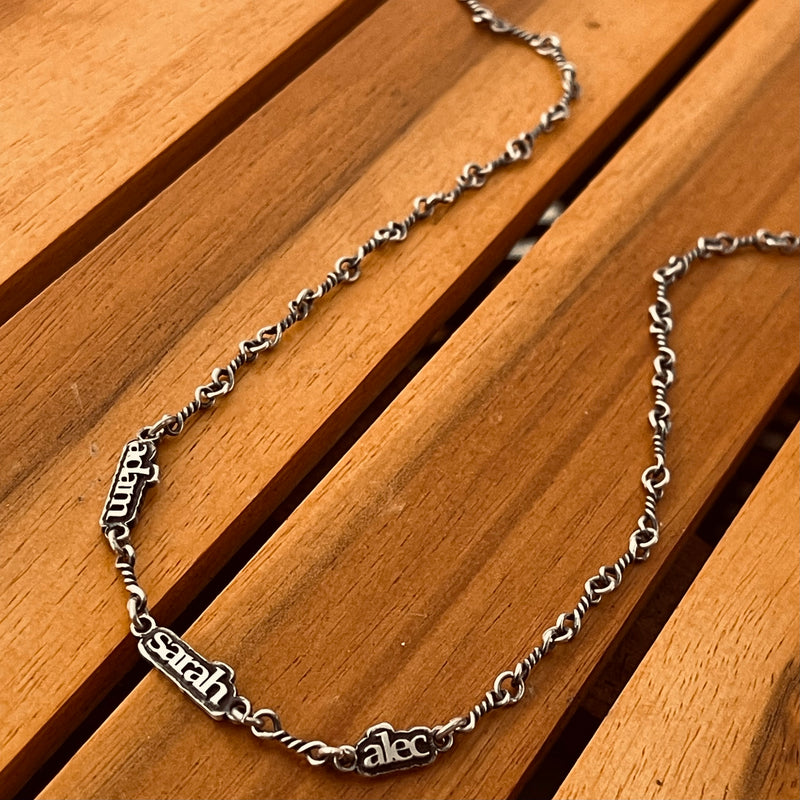 Sterling Silver Name Chain - Handmade Chain from Bali